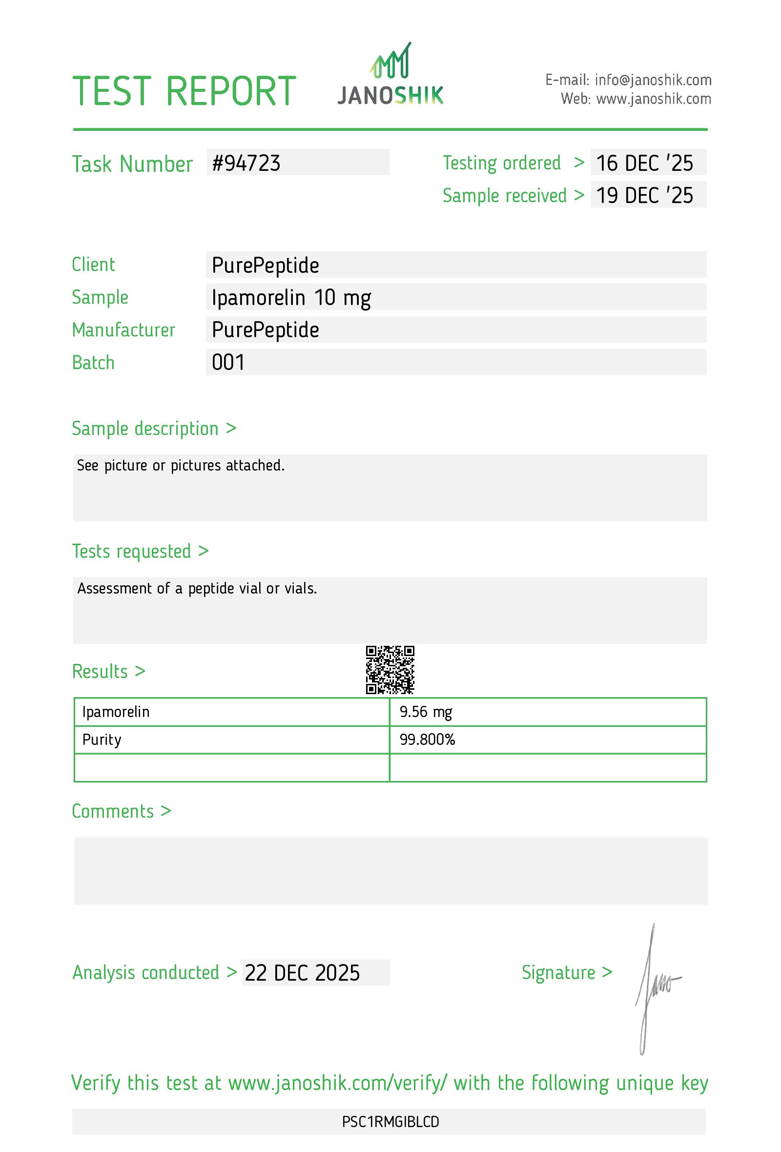 Ιπαμορελίνη (Ipamorelin) 10mg